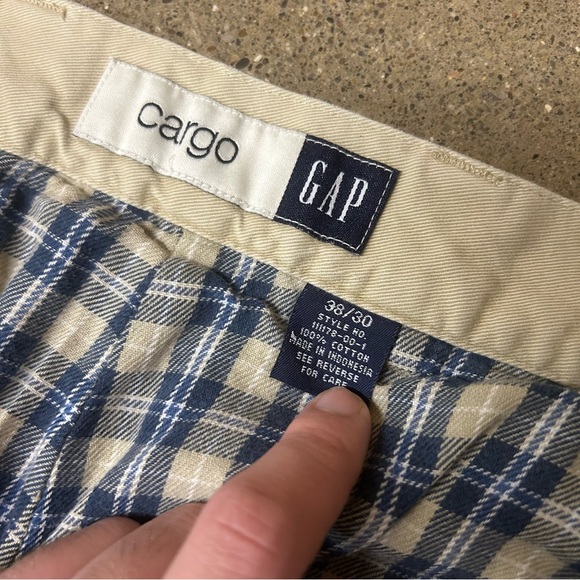 Gap Cargo Pants Mens 38x30 Tan Utility Baggy Wide-Leg Grunge Hip Hop 2000s Loose - Picture 4 of 10